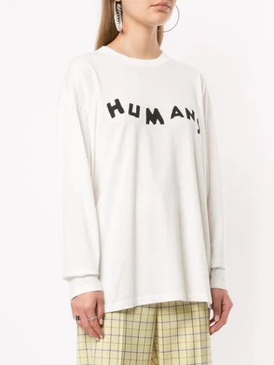 Shop Mm6 Maison Margiela Humans Jersey Top In 101 Off White