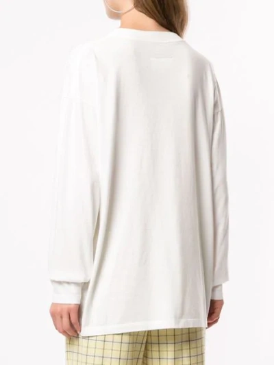 Shop Mm6 Maison Margiela Humans Jersey Top In 101 Off White