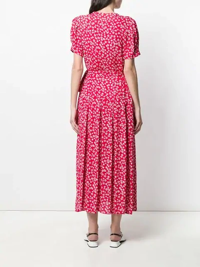 Shop Andamane Floral Print Midi Dress In Red