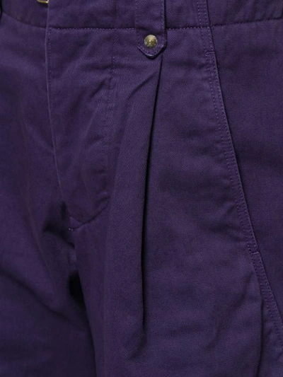 Shop Kolor Wide Leg Cropped Trousers - Purple