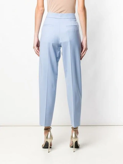 Shop Oscar De La Renta High-rise Tailored Trousers In Blue