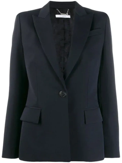 Shop Givenchy 4g Buttoned Blazer In Blue