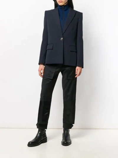 Shop Givenchy 4g Buttoned Blazer In Blue