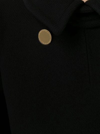 Shop Stella Mccartney Gold-tone Buttoned Collar Coat In Black