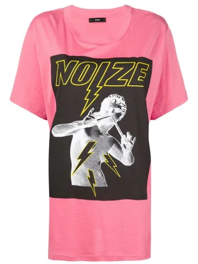 Shop Diesel T-overy T-shirt - Pink