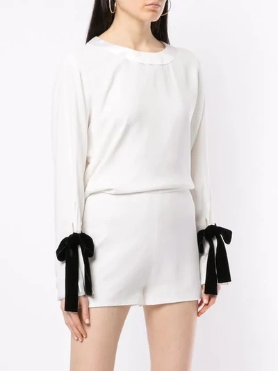 TOM FORD TIED SLEEVE PLAYSUIT - 白色