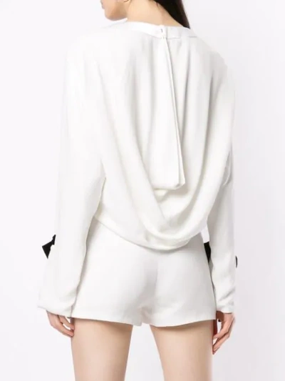 TOM FORD TIED SLEEVE PLAYSUIT - 白色