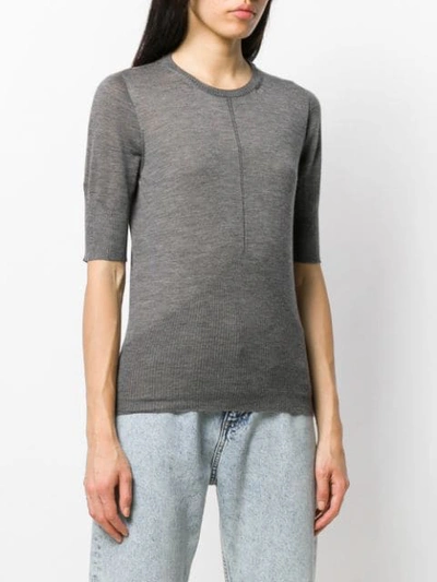 Shop Lorena Antoniazzi Cashmere Knitted Top In Grey