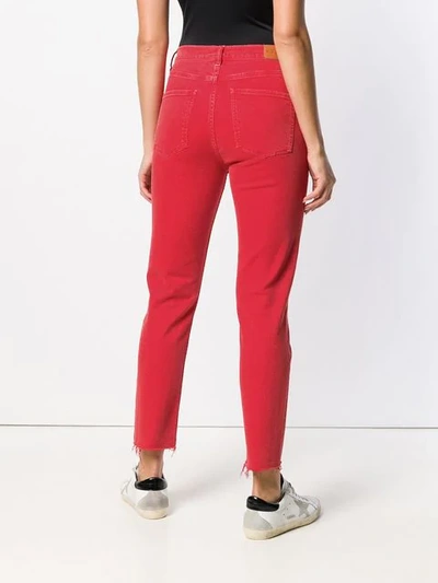 Shop M.i.h. Jeans Mimi Cropped Slim-fit Jeans In Cherry Red