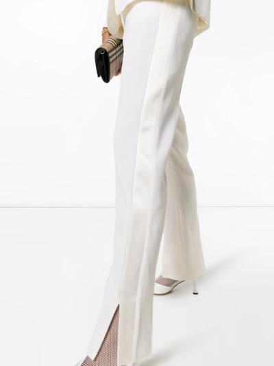 Shop Burberry Harborough Straight-leg Trousers - White