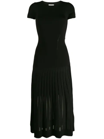 Shop Sandro Swan Dress In Noir