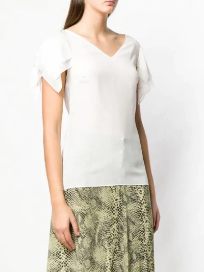 Shop Roberto Cavalli Layered Sleeve Blouse In White