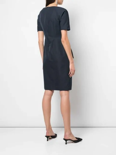 Shop Max Mara Front Tie Dress - Blue