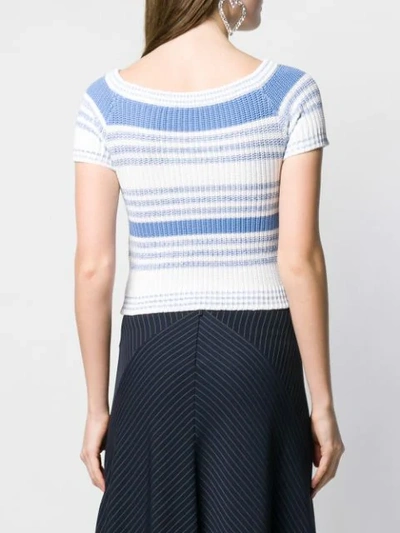 Shop Red Valentino Ribbed Knit Top In White