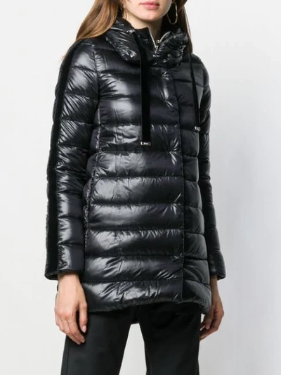 Shop Herno Hooded Padded Coat In 9300 Black