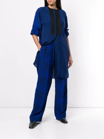 HAIDER ACKERMANN BLUE CHECKED SHIRT - 蓝色