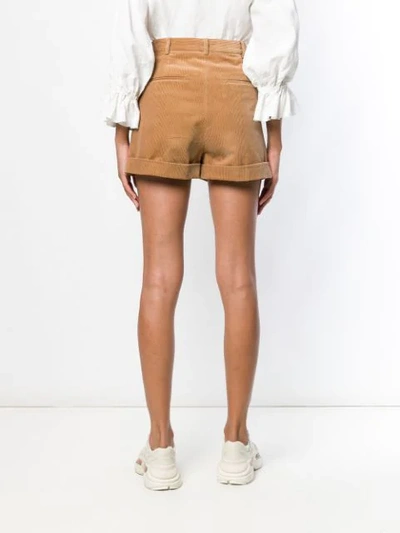 Shop Stella Mccartney High Waisted Shorts - Neutrals