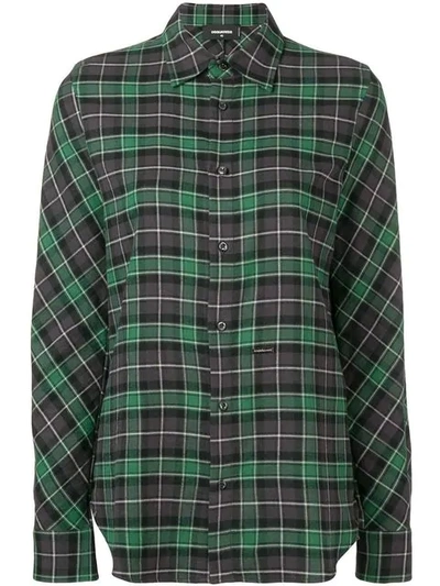 Shop Dsquared2 Checked Longsleeved Shirt In Green