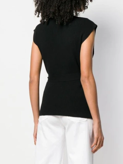 Shop Cashmere In Love Sleeveless Knitted Top In Black