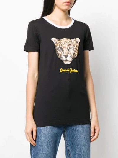 Shop Dolce & Gabbana Leopard Print T-shirt In Black