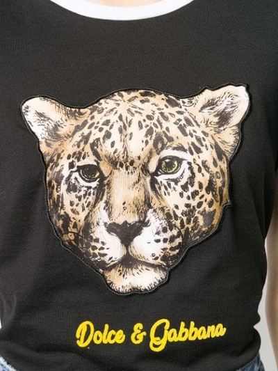 Shop Dolce & Gabbana Leopard Print T-shirt In Black