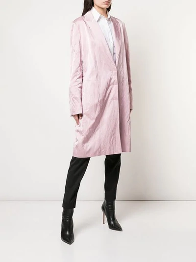 Shop Haider Ackermann Trenchcoat Im Metallic-look In Pink