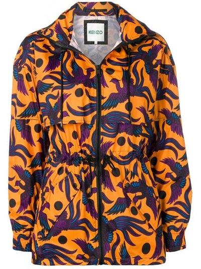 Shop Kenzo Flying Phoenix Windbreaker In Orange