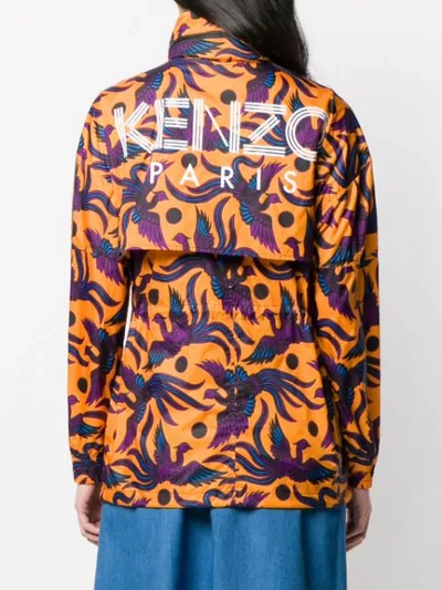 Shop Kenzo Flying Phoenix Windbreaker In Orange