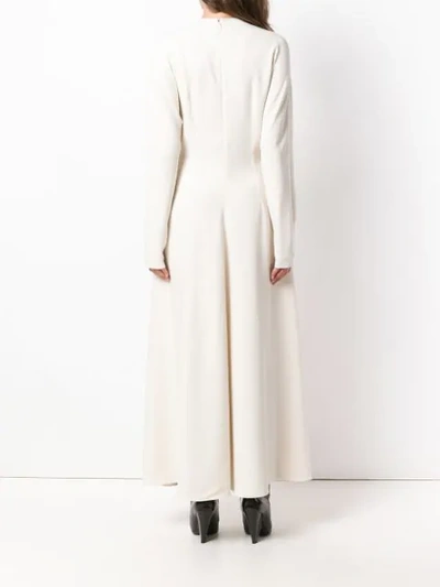 Shop Stella Mccartney Longsleeved Flared Dress In Neutrals