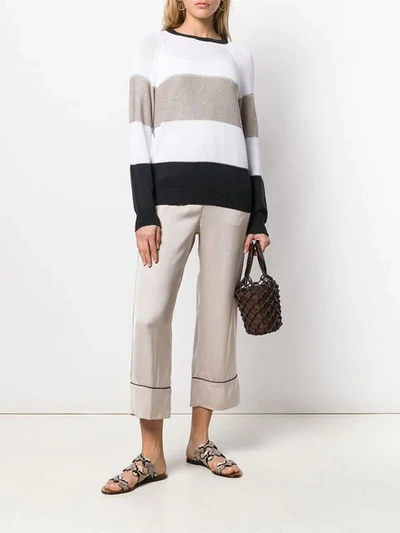 Shop Peserico Cropped Straight-leg Trousers In Neutrals