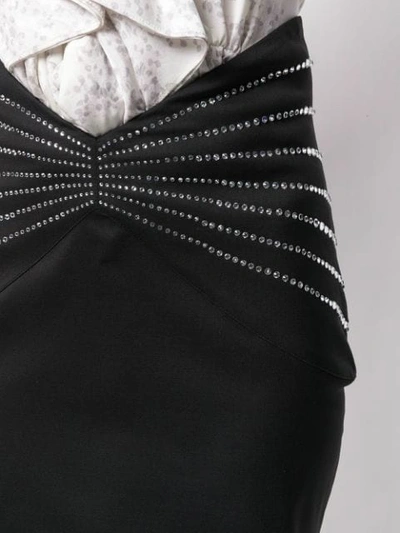 Shop Attico Draped Embellished Mini Skirt In Black