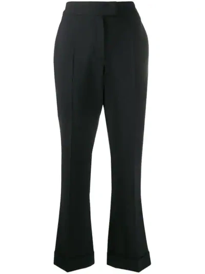 Shop Brunello Cucinelli Cropped Flared Trousers In Black