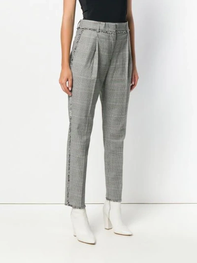 Shop Msgm Raw Edge Detail Tailored Trousers In Black