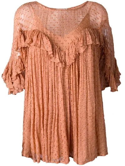 Shop Mes Demoiselles Dawson Ruffle Top In Orange