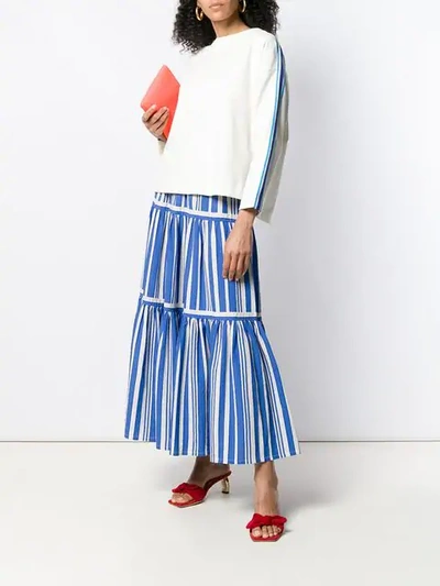 Shop Chinti & Parker French Striped Skirt In Blue