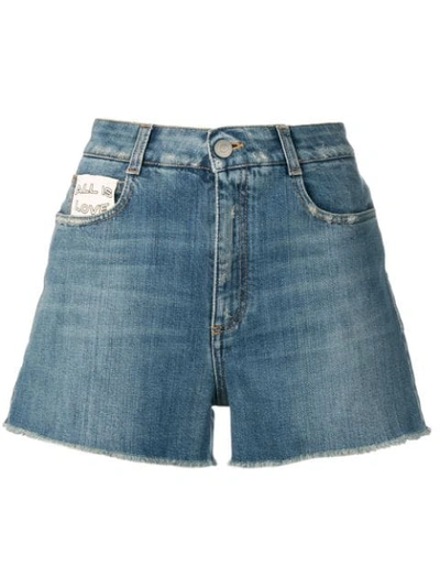 Shop Stella Mccartney Flared Denim Shorts In Blue