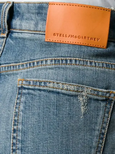 Shop Stella Mccartney Flared Denim Shorts In Blue