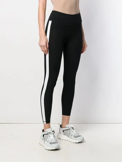 Shop Dkny Sport Stripe Detail Leggings In Black