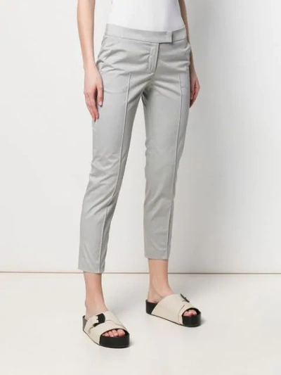 Shop Akris Punto Cropped Skinny Trousers - Grey