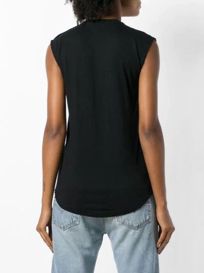 Shop Balmain Logo Embroidered Tank Top In Black