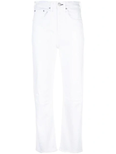 Shop Rag & Bone Frayed Edge Cropped Jeans In White