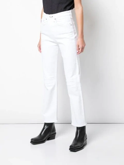 Shop Rag & Bone Frayed Edge Cropped Jeans In White