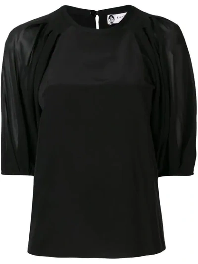 Shop Lanvin Short Sleeved Blouse In 10  Black