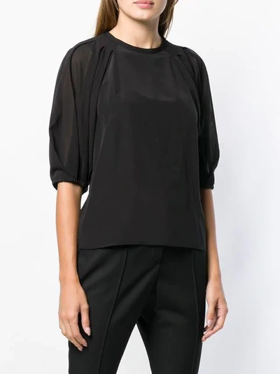 Shop Lanvin Short Sleeved Blouse In 10  Black