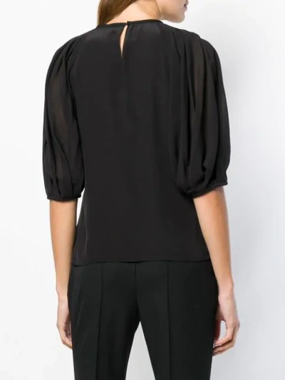 Shop Lanvin Short Sleeved Blouse In 10  Black