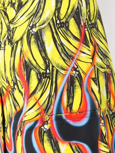 Shop Prada Banana-print A-line Skirt In F0d7a Limone/ Nero