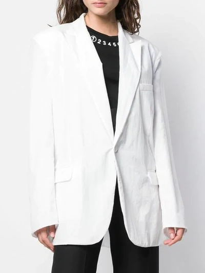 Shop Maison Margiela Drawstring Blazer In White