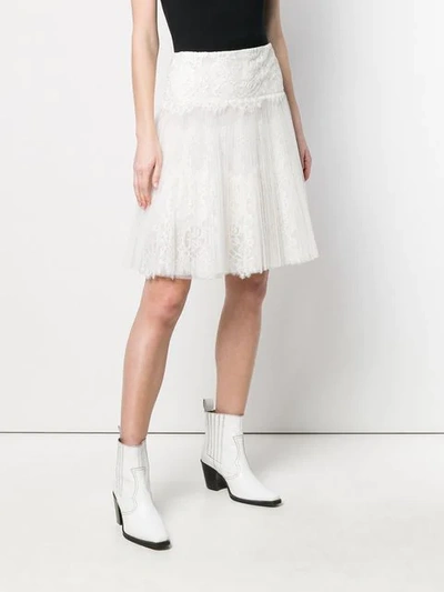 Shop Ermanno Scervino Short Pleated Skirt In White