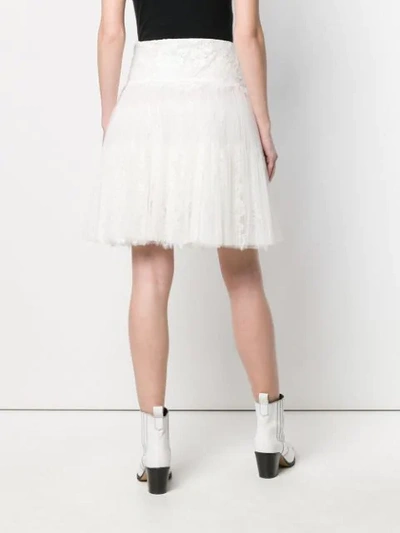 Shop Ermanno Scervino Short Pleated Skirt In White