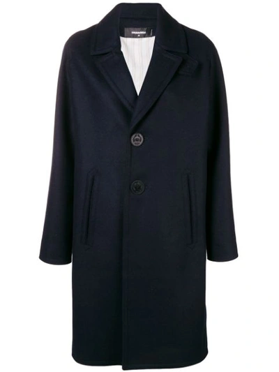 Shop Dsquared2 Oversized Overcoat - Blue